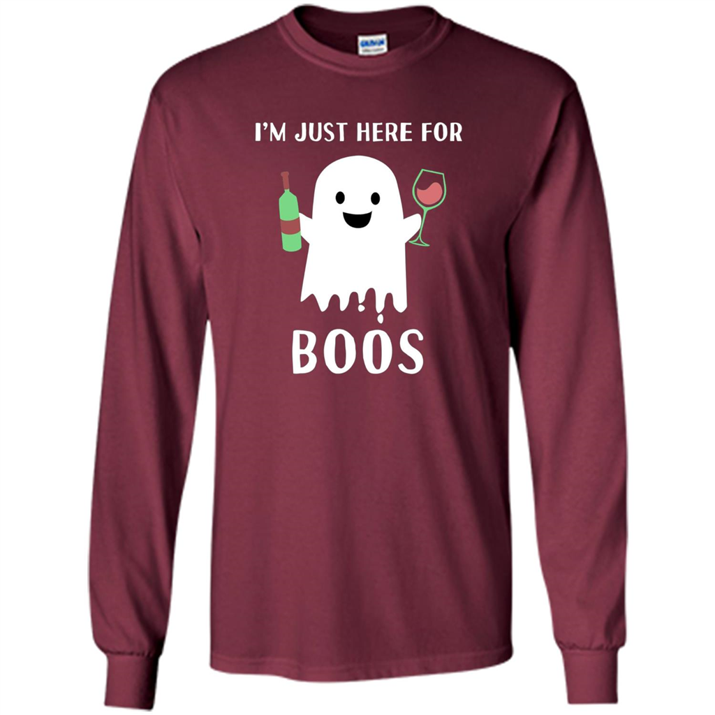 I'm Just Here For Boos T-shirt Funny Halloween Wine for Adults