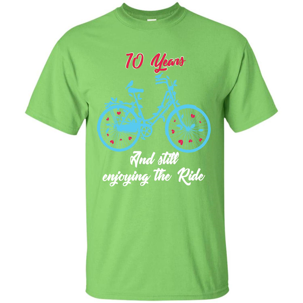 Anniversary T-shirt 10 Years And Still Enjoying The Ride Lime