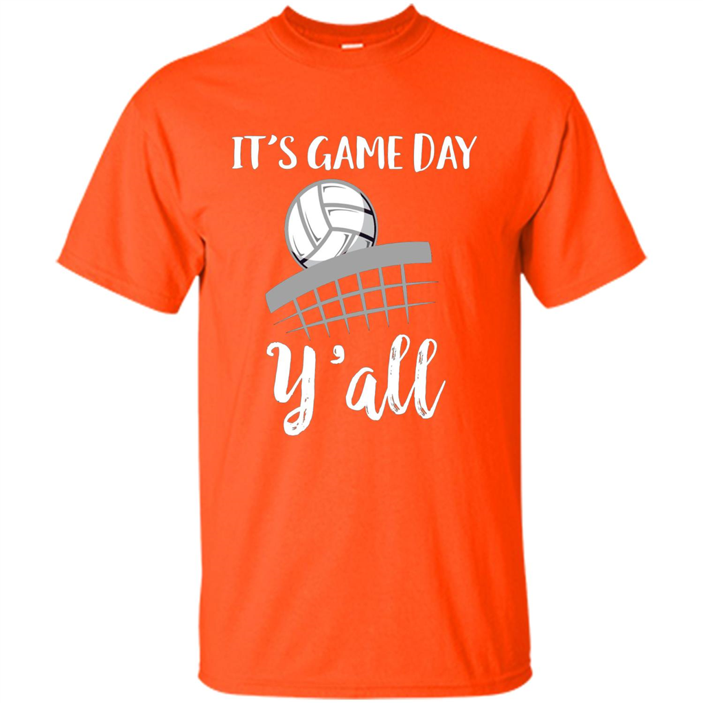 Volleyball Lovers T-shirt It's Game Day Y'all Tshirt Orange