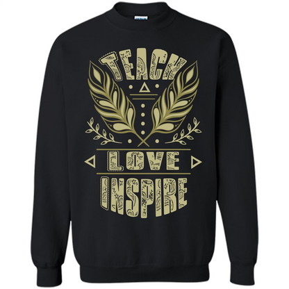 Teacher T-shirt Teach Love Inspire T-shirt Black