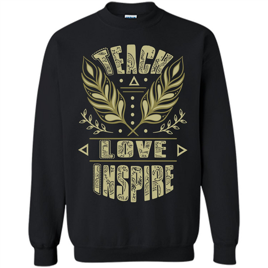 Teacher T-shirt Teach Love Inspire T-shirt Black