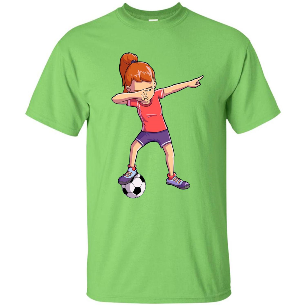 Dabbing Soccer Girl T-shirt Dab Dance T-shirt Lime