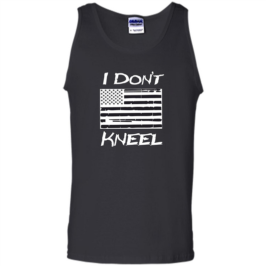 Military T-shirt I Don't Kneel Patriotic Flag T-shirt Black