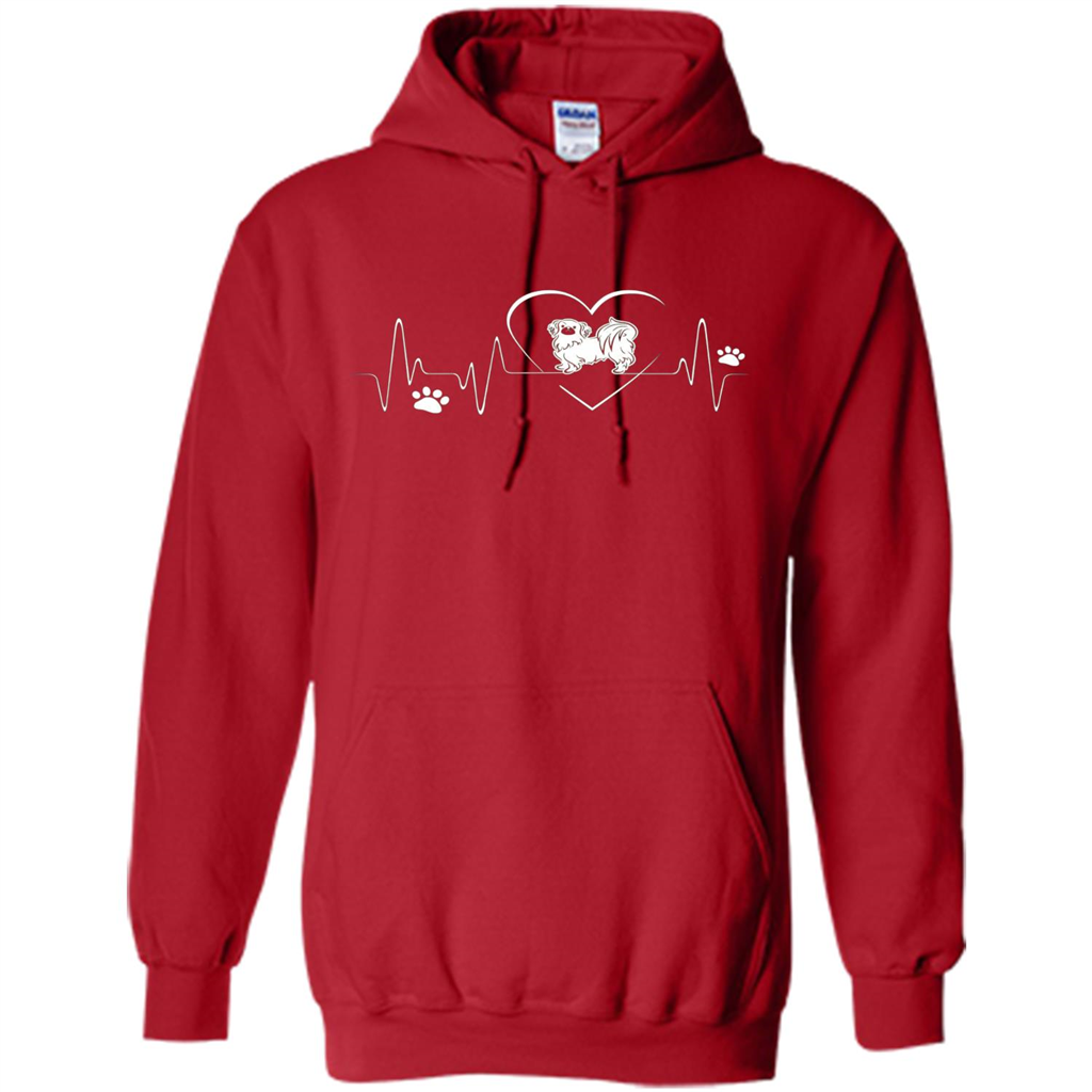 Pekehund T-shirt Pekehund Heart Beat T-shirt Red
