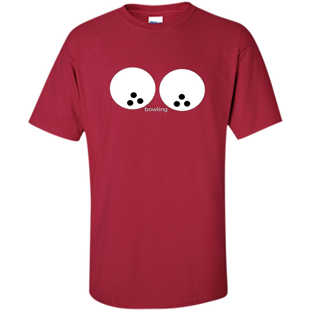 Women's Funny T-shirt Bowling Boobs Ball Cardinal