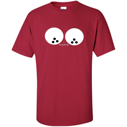 Women's Funny T-shirt Bowling Boobs Ball Cardinal