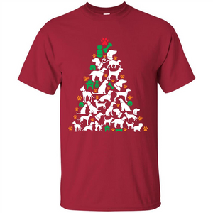 Christmas T-shirt Dog Lover Person Christmas Tree T-shirt