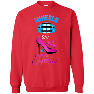 Wheels Or Heels We Love You Gender Reveal Party T-shirt