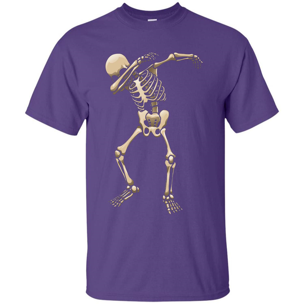 Halloween T-shirt Dabbing Skeleton T-shirt Purple