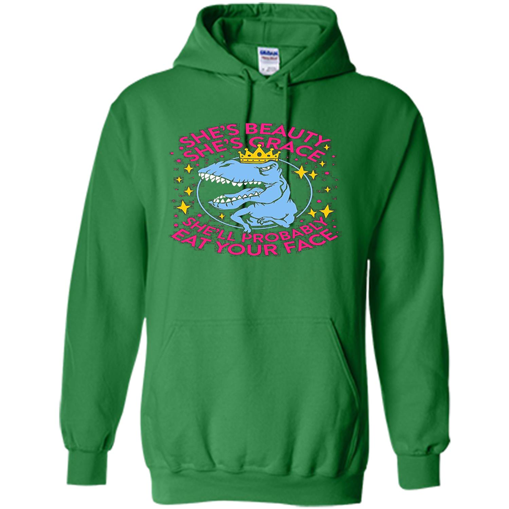 Saurus T-shirt She's Beauty She's Grace She'll Probably Eat Your Face Irish Green
