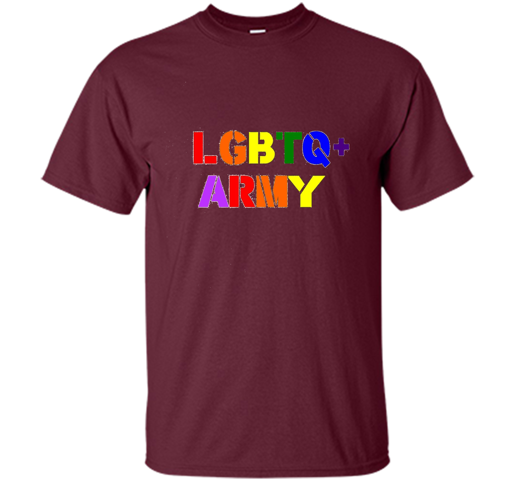 LGBTQ+ Army T-Shirt cool shirt Maroon