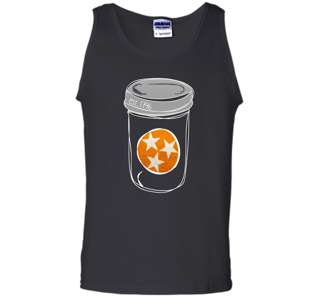 Tennessee Flag Orange and White Mason Jar Tee Shirt Vintage shirt Black