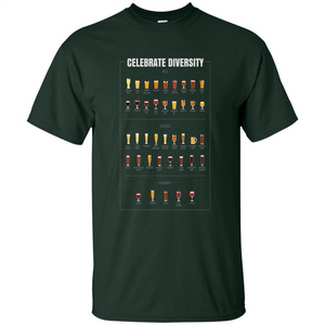 Celebrate Diversity Beer Glasses T-shirt