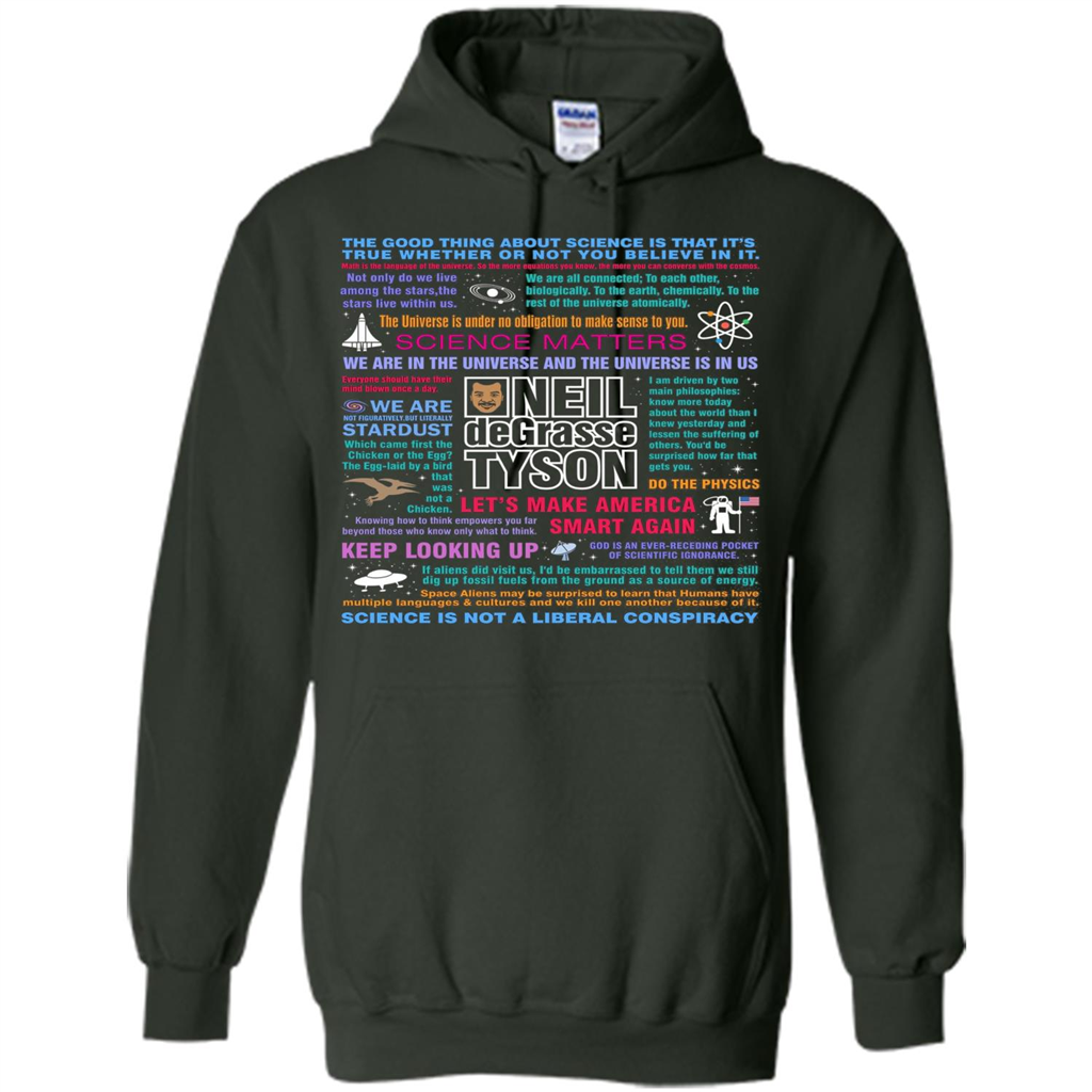 Neil deGrasse Tyson NDT Quotes T-Shirt Let's Make America Smart Again T-shirt Forest Green