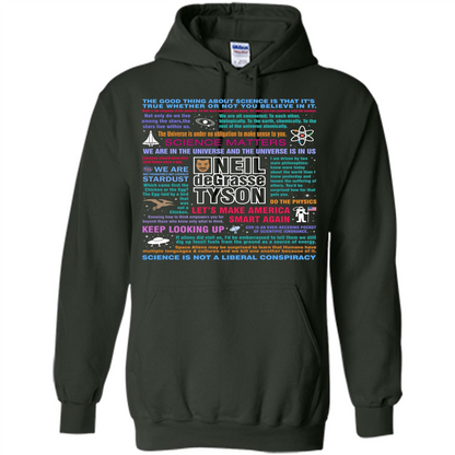 Neil deGrasse Tyson NDT Quotes T-Shirt Let's Make America Smart Again T-shirt Forest Green