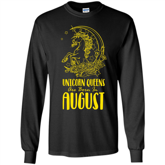 Augus Unicorn T-shirt Unicorn Queens Are Born In August Black