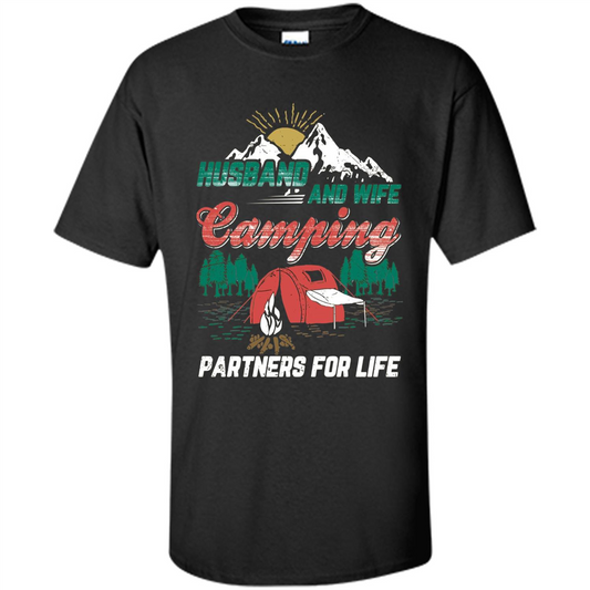 Husband And Wife T-shirt Camping Partners For Life T-Shirt Black