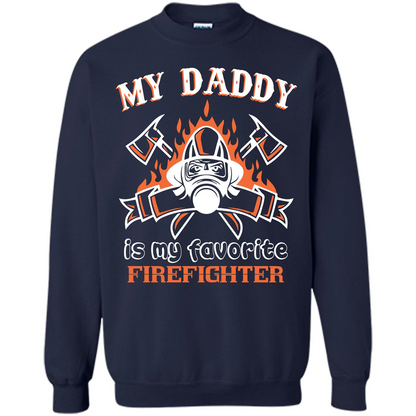 Firefighter daddy T-shirt My Daddy Is My Favorite Firefighter Navy