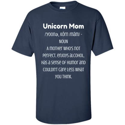 Fun Mom T-shirt - Unicorn Mom Definition Navy