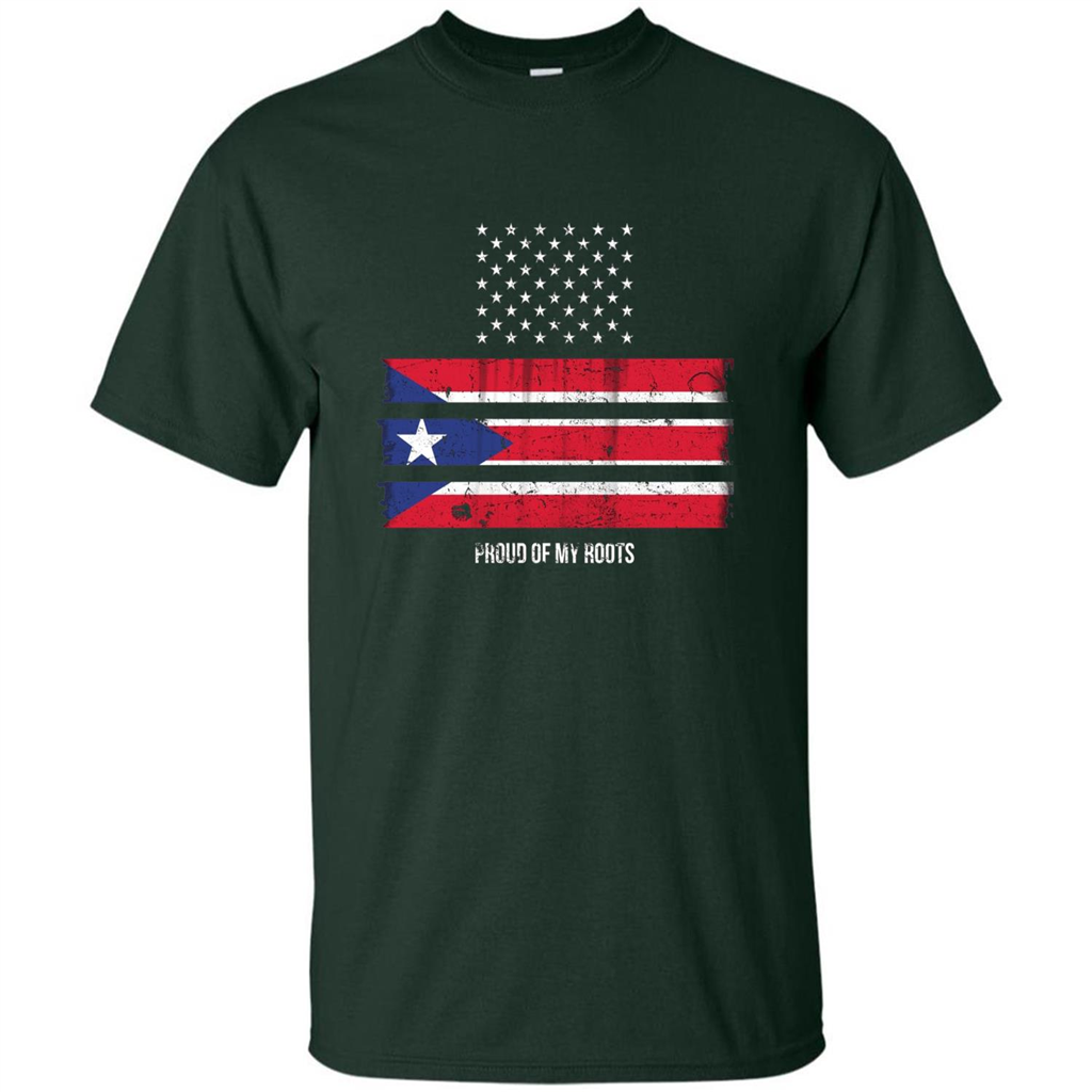 Puerto Rico USA Flag Pride T-Shirt Forest Green