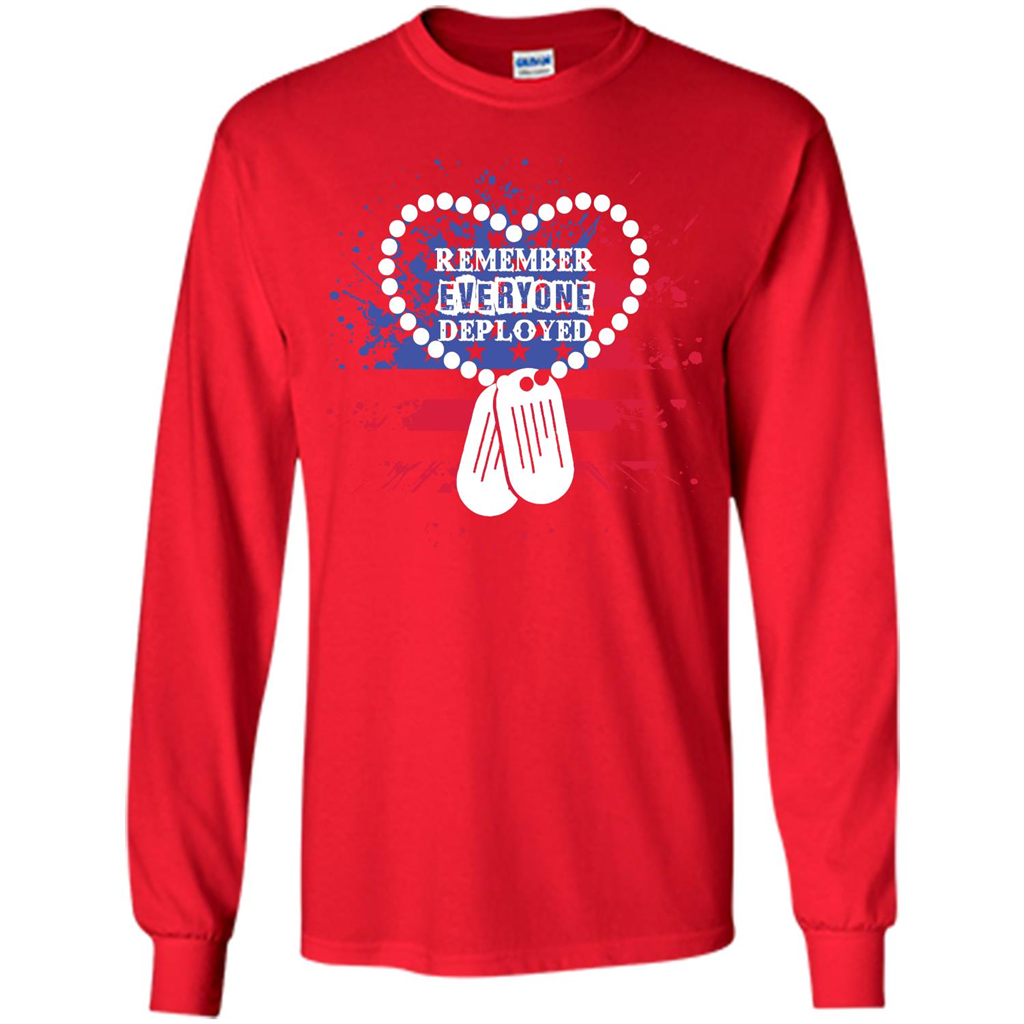Military T-shirt RED Remember Everyone Deployed Red