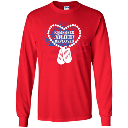 Military T-shirt RED Remember Everyone Deployed Red