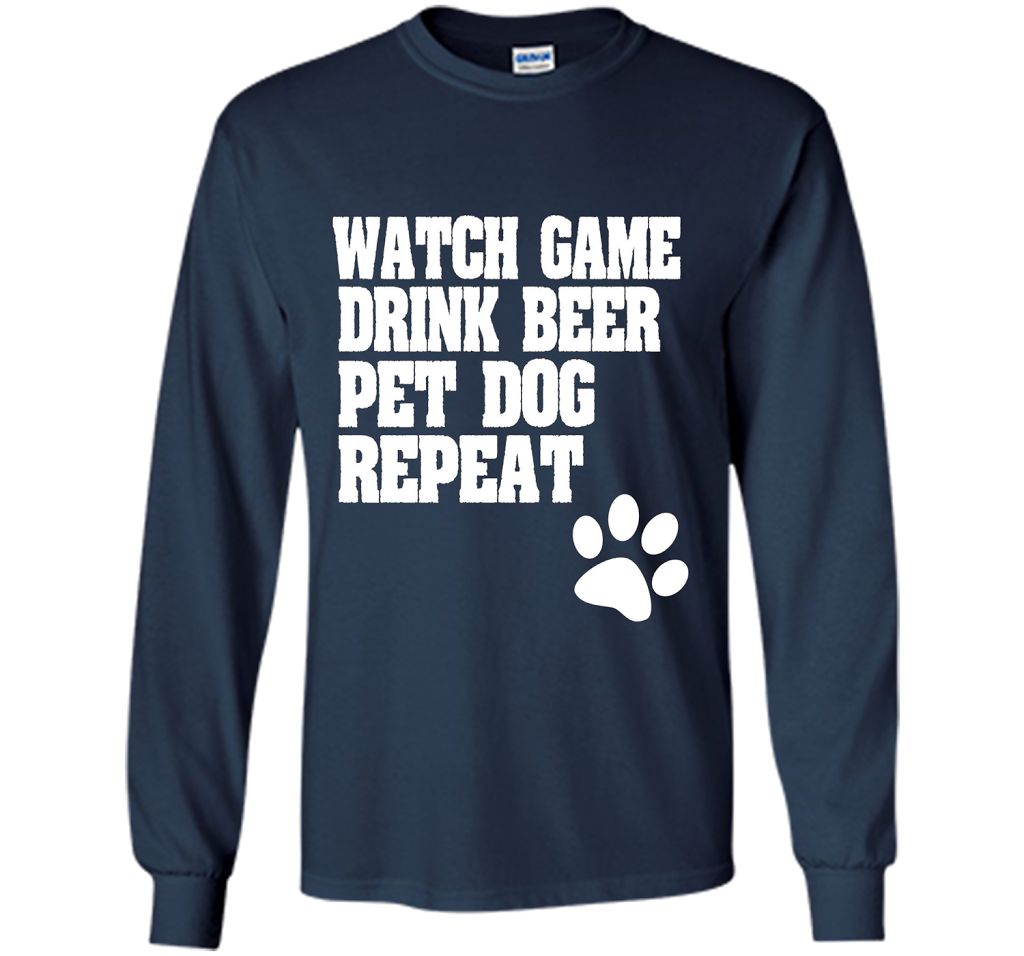 Sports Fan, Beer Drinker, Dog Lover Shirt for men and women shirt Navy
