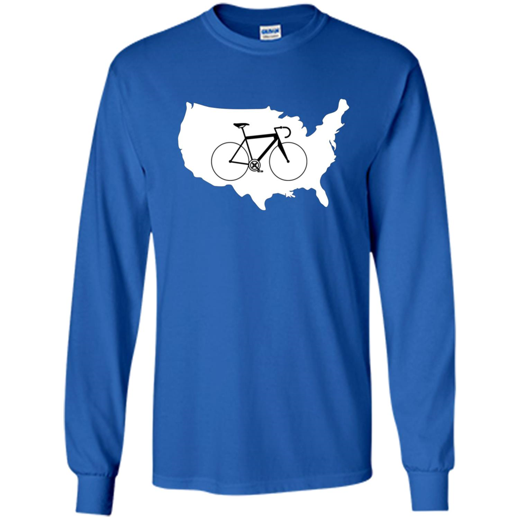 Bicycle America T-shirt USA States Road Bike Royal