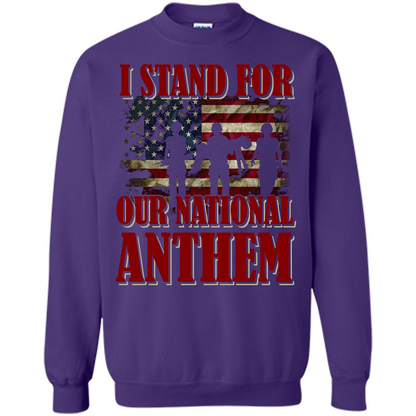 Military T-shirt I Stand For Our National Anthem T-shirt Purple