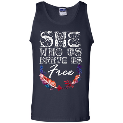 She Is Brave Is Free T-shirt Navy