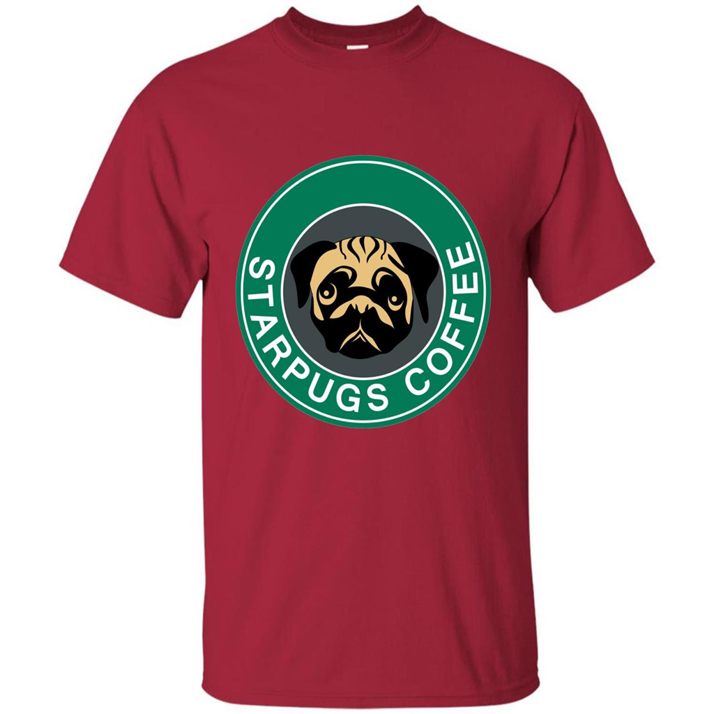 Starpugs Coffee T-shirt Pug Dog Lover T-shirt Cardinal