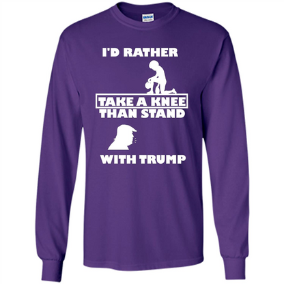 American T-shirt I'd Rather Take A Knee T-shirt Purple