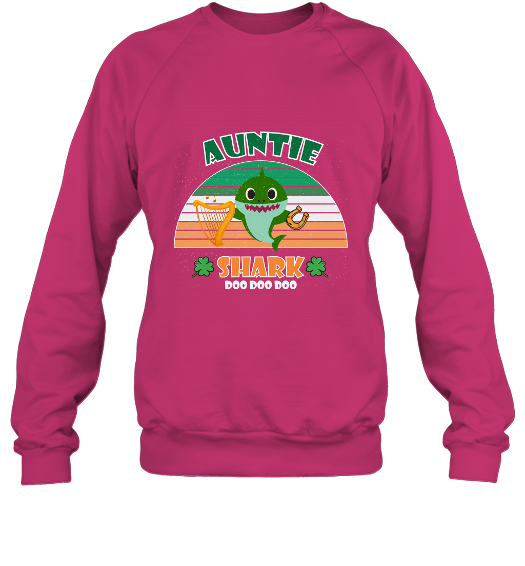 Irish Auntie Shark Saint Patricks Day Family Shirt Sweatshirt Heliconia