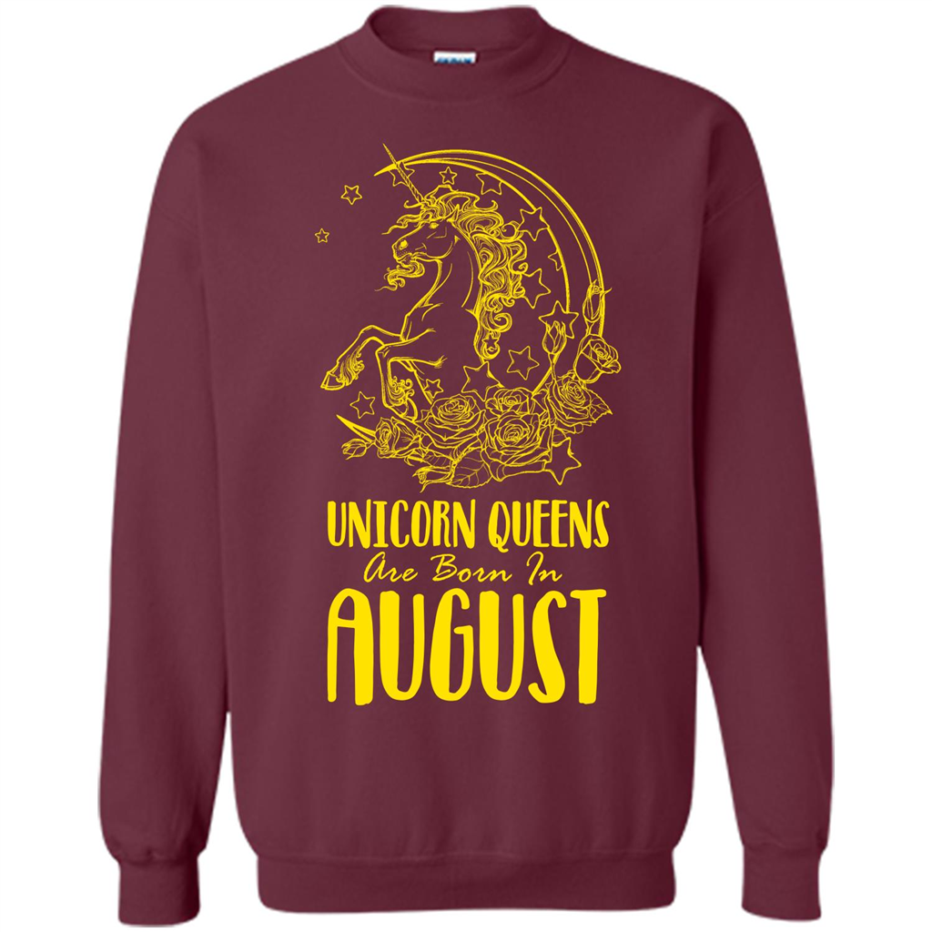 Augus Unicorn T-shirt Unicorn Queens Are Born In August Maroon
