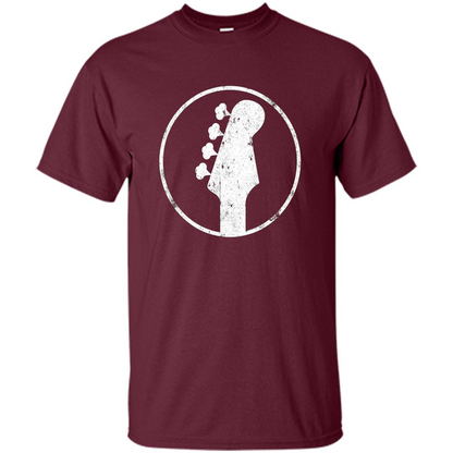 Bass Player - 4 String Headstock Distressed Bass T-shirt Maroon