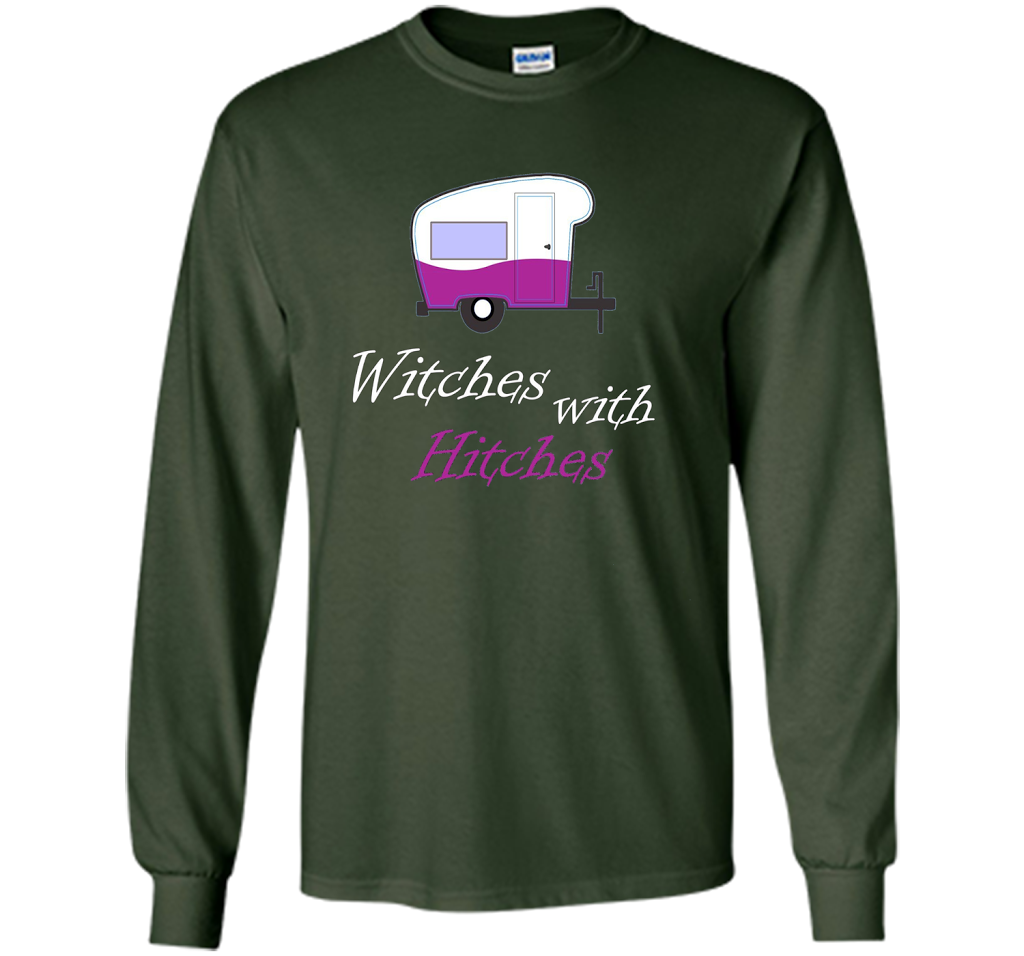 Camping T-shirt Witches With Hitches T-shirt Forest Green