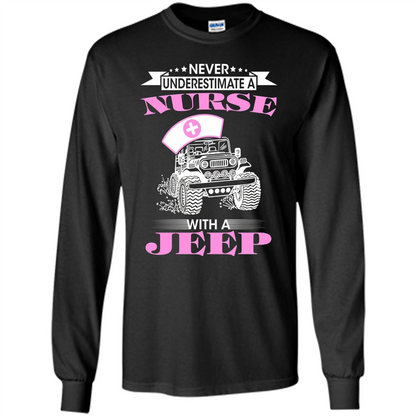 Never Underestimate A Nurse With A Jeep T-shirt Black