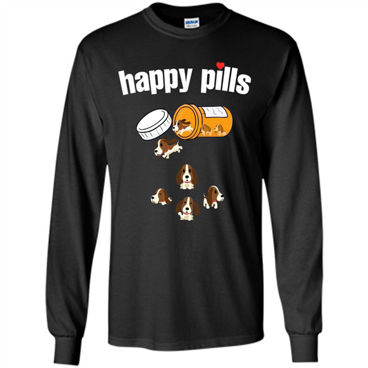 Dog Lover T-shirt Happy Pills T-shirt Black
