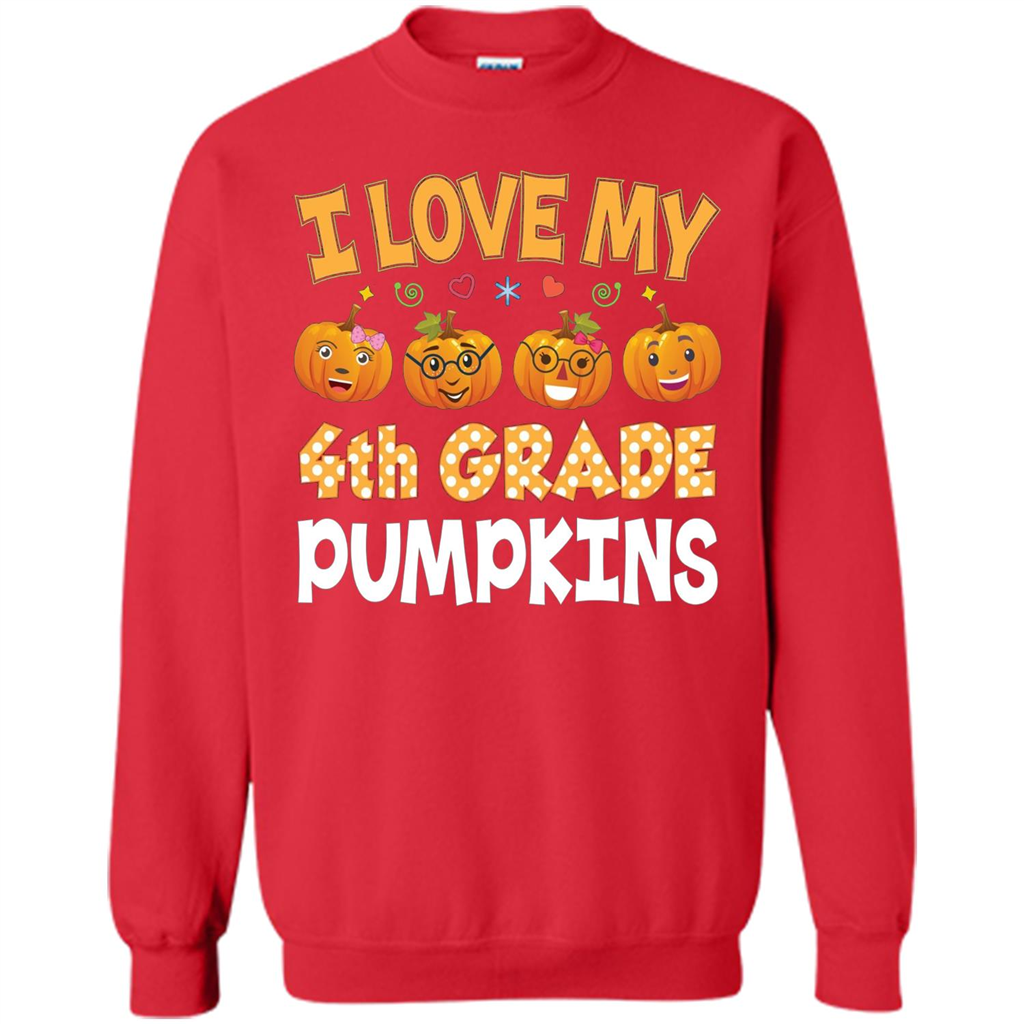 I Love my 4th Graders Pumpkins T-Shirt Fourth Grade Teacher Red