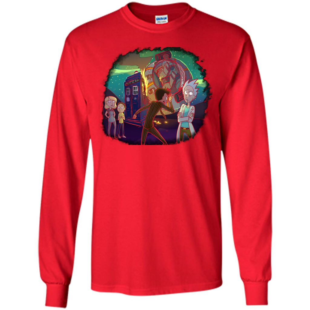 Doctorwho Vs Rick And Morty T-shirt Red