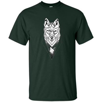 Wolf Moon Mountain Dreamcatcher Bohemian Spirit T-shirt Forest Green