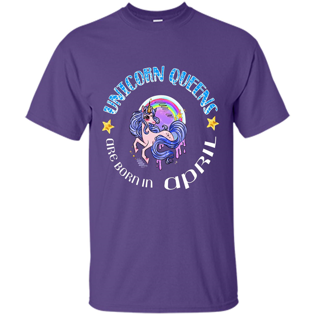 April Unicorn T-shirt Unicorn Queens Are Born April Purple