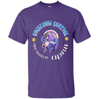 April Unicorn T-shirt Unicorn Queens Are Born April Purple