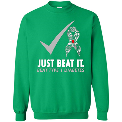 Just Beat It T-shirt Beat Type 1 Diabetes Irish Green