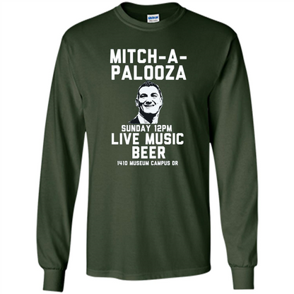 Mitch-a-palooza Live Music Beer T-shirt Forest Green