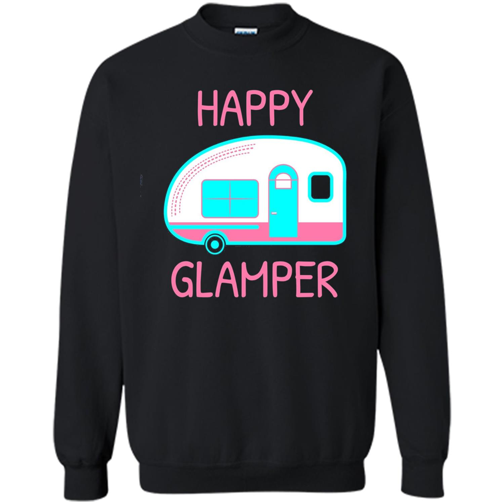 Happy Glamper - Glamping Camping Gift Idea T-Shirt Black