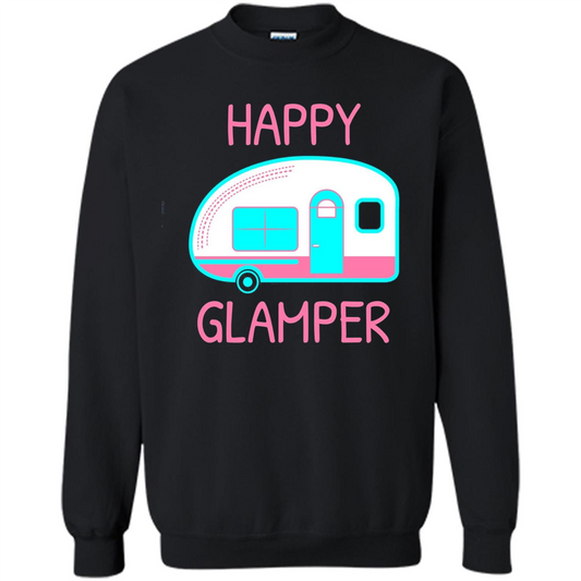 Happy Glamper - Glamping Camping Gift Idea T-Shirt Black