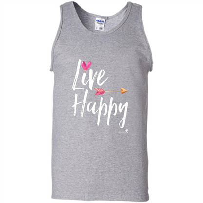 Inspirational Motivational Uplifting T-shirt Live Happy Sport Grey