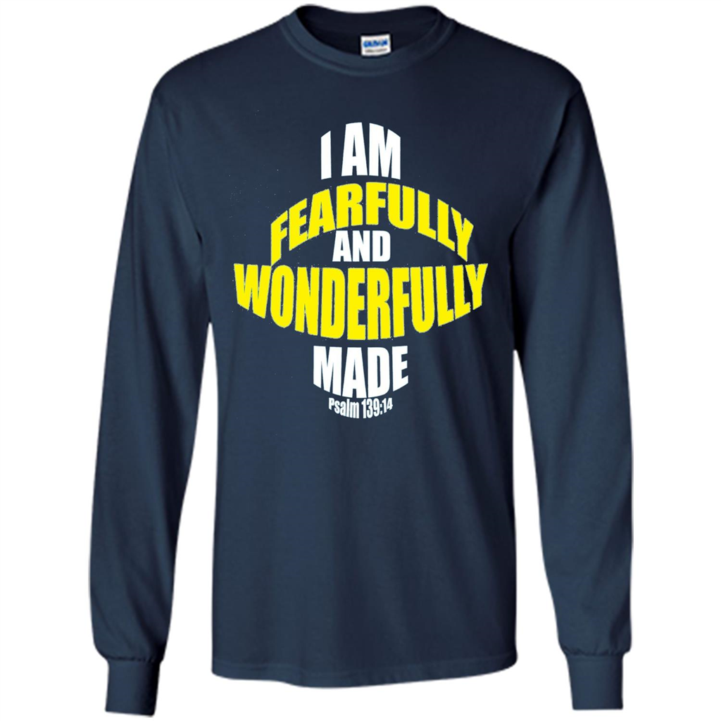 Fearfully And Wonderfully Made Christian T-Shirt Navy