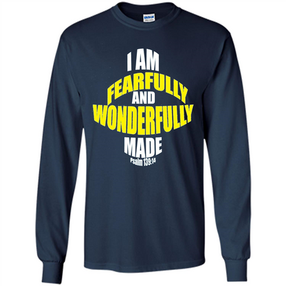 Fearfully And Wonderfully Made Christian T-Shirt Navy